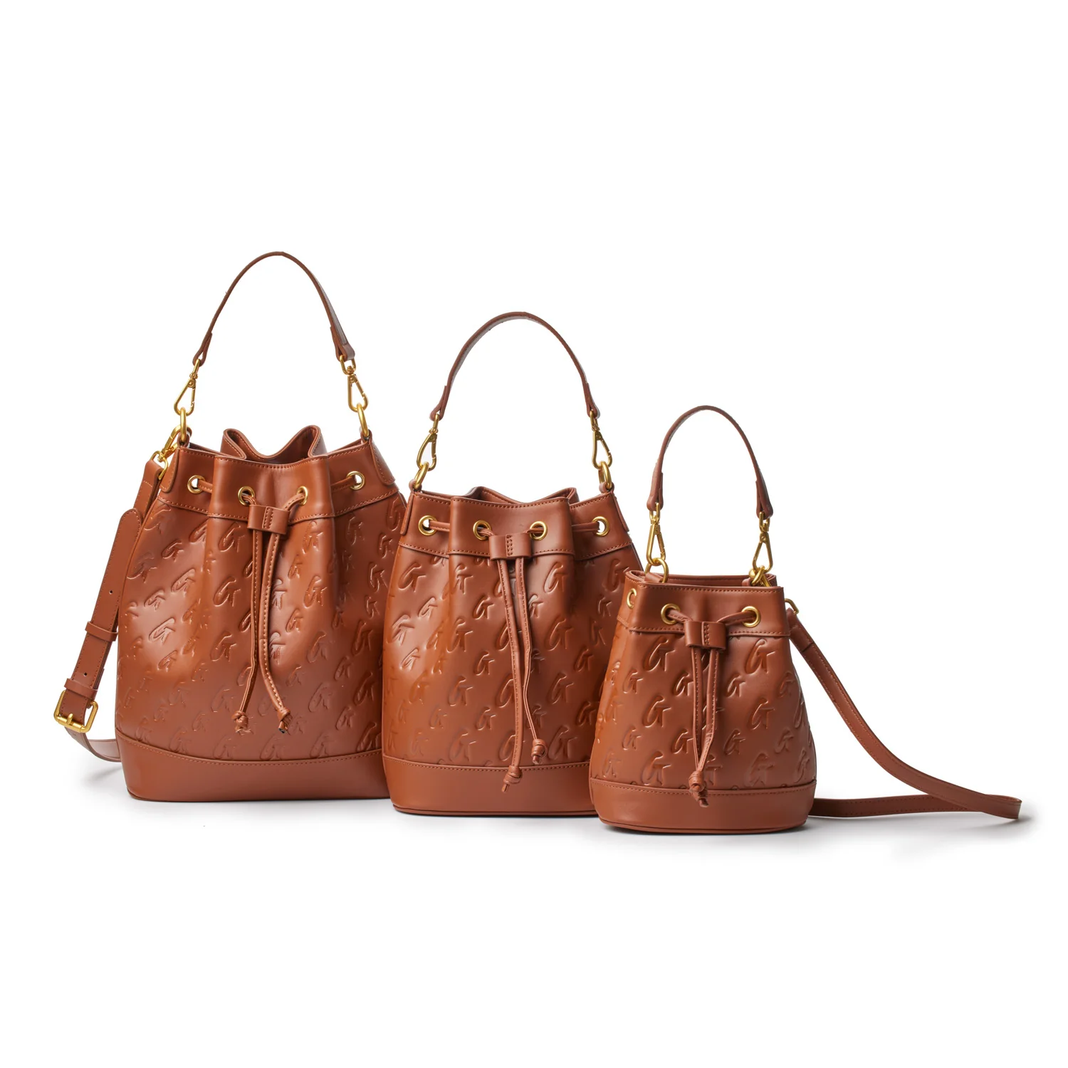 LARGE MONOGRAM BUCKET BAG - BROWN - Image 10