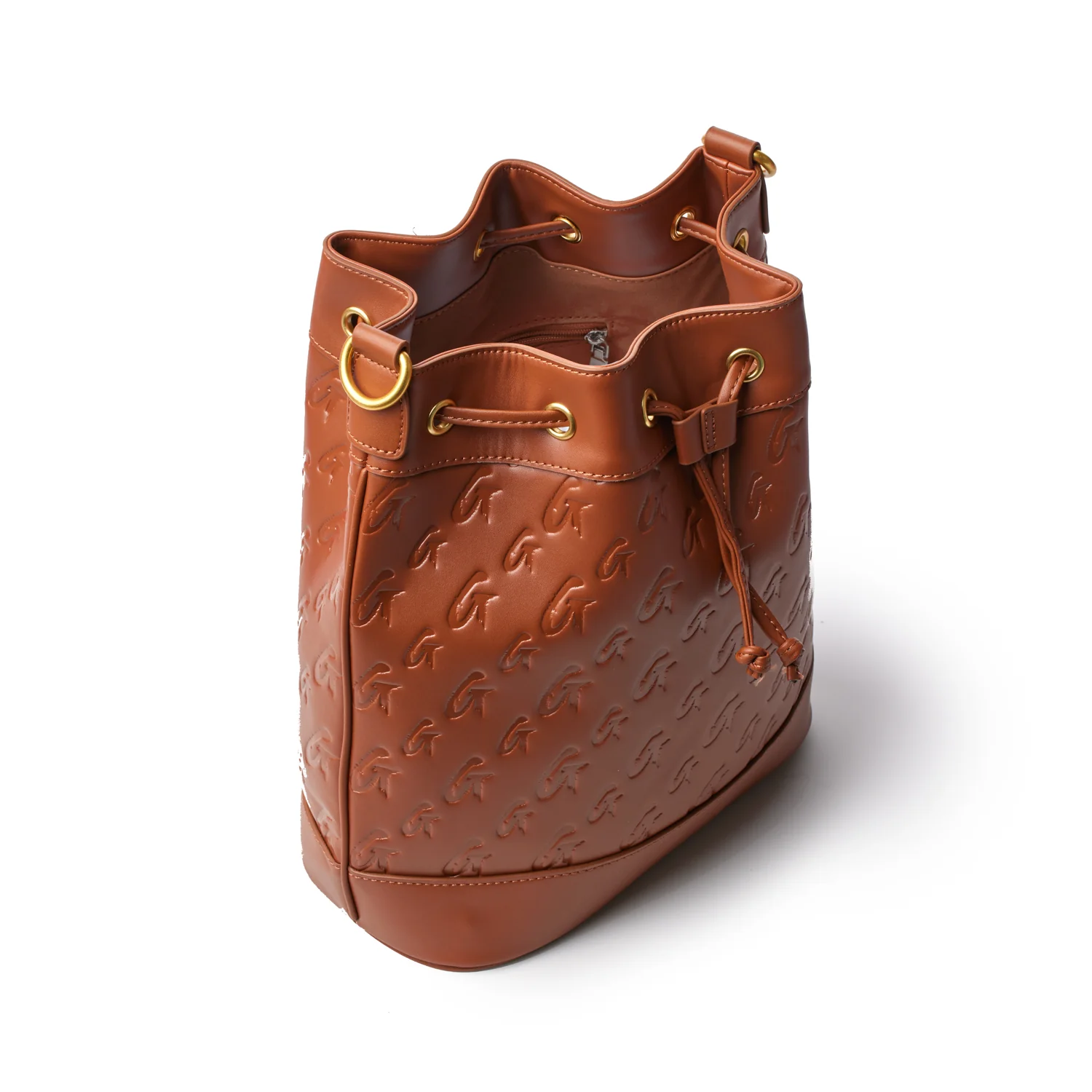 LARGE MONOGRAM BUCKET BAG - BROWN - Image 4