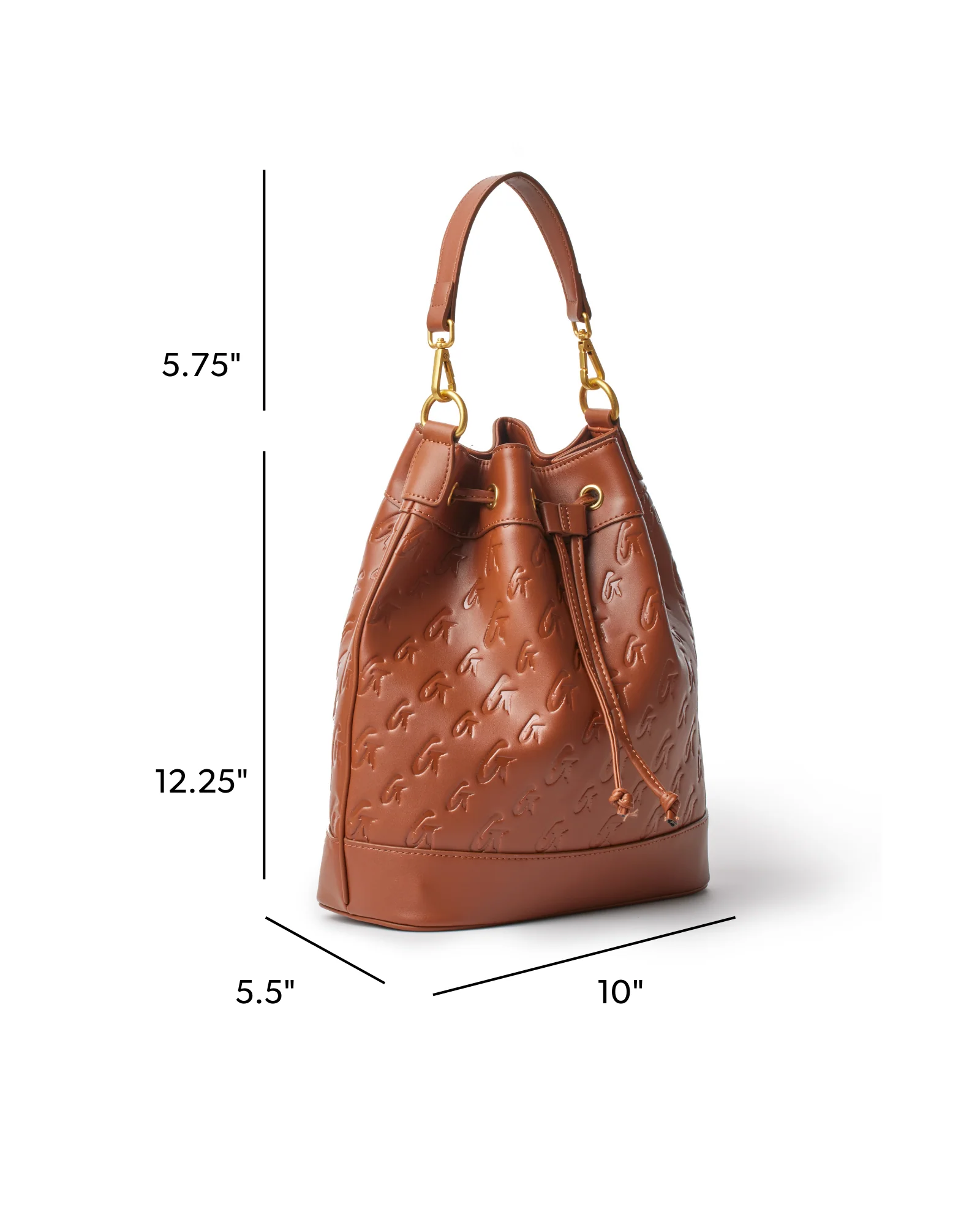 LARGE MONOGRAM BUCKET BAG - BROWN - Image 6