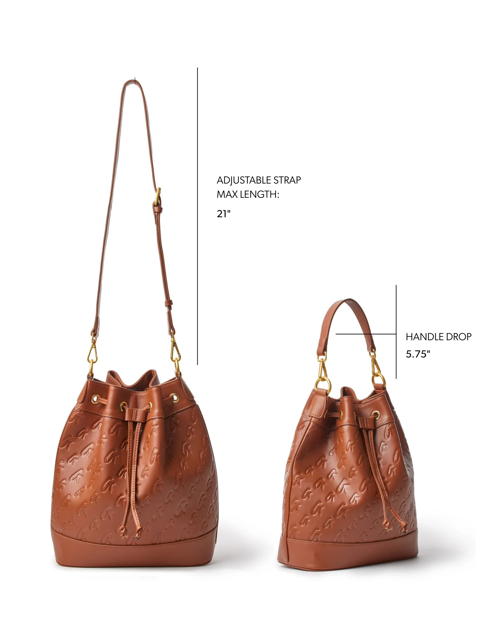 LARGE MONOGRAM BUCKET BAG - BROWN - Image 8